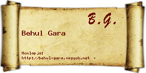 Behul Gara névjegykártya